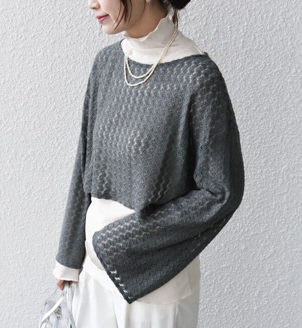 SHIPS for women「* 〈手洗い可能〉バルファス レース ショート プルオーバー 24SS ◇」|Tシャツ・カットソー|