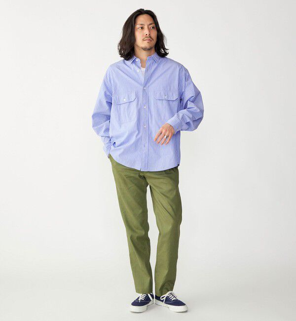 SHIPS「SHIPS: Wポケット ウォッシュド タイプライター 長袖 シャツ 〈チェック／ストライプ／単色〉」|シャツ・ブラウス|