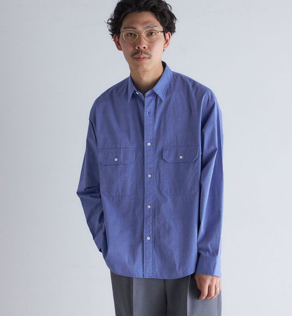 SHIPS「SHIPS: Wポケット ウォッシュド タイプライター 長袖 シャツ 〈チェック／ストライプ／単色〉」|シャツ・ブラウス|