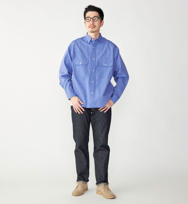 SHIPS「SHIPS: Wポケット ウォッシュド タイプライター 長袖 シャツ 〈チェック／ストライプ／単色〉」|シャツ・ブラウス|