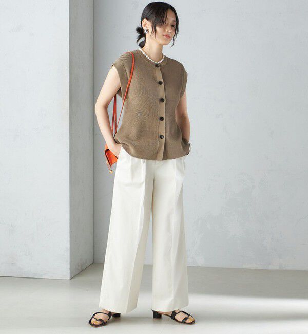 SHIPS for women「〈手洗い可能〉ギマ コットン Aライン シルエット ベスト」|ベスト・ジレ|