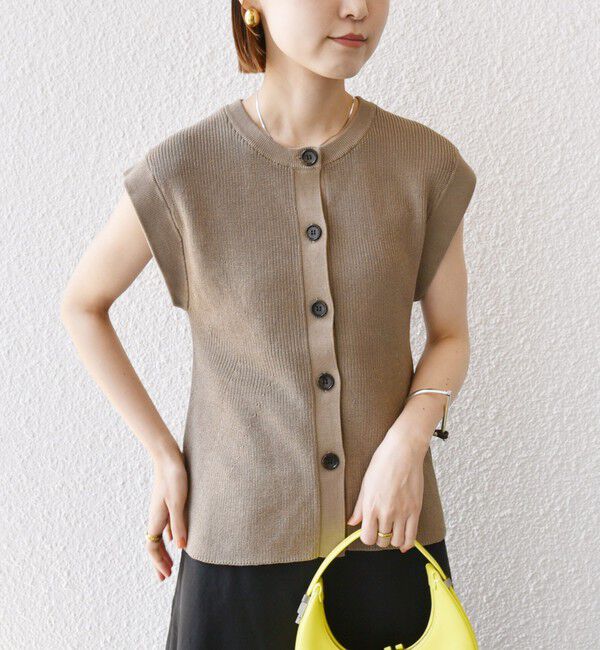 SHIPS for women「〈手洗い可能〉ギマ コットン Aライン シルエット ベスト」|ベスト・ジレ|