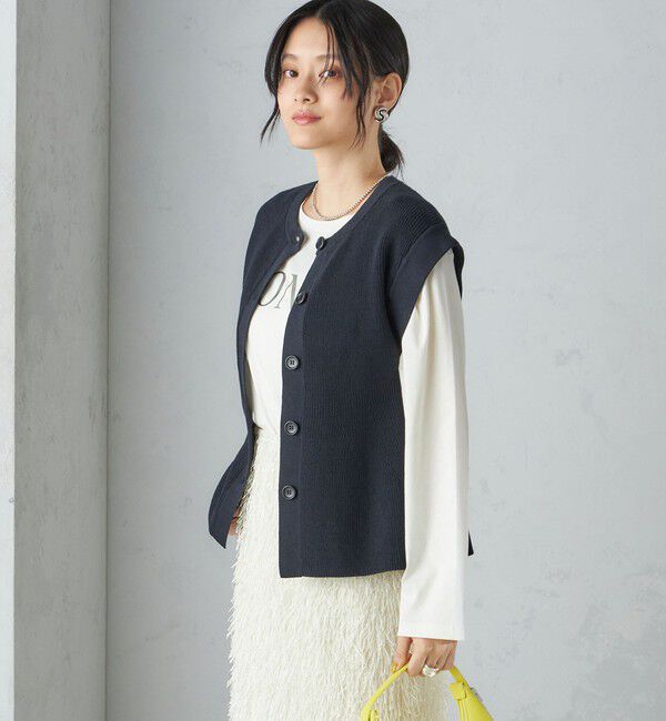 SHIPS for women「〈手洗い可能〉ギマ コットン Aライン シルエット ベスト」|ベスト・ジレ|