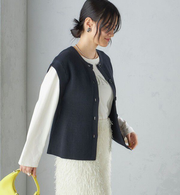 SHIPS for women「〈手洗い可能〉ギマ コットン Aライン シルエット ベスト」|ベスト・ジレ|