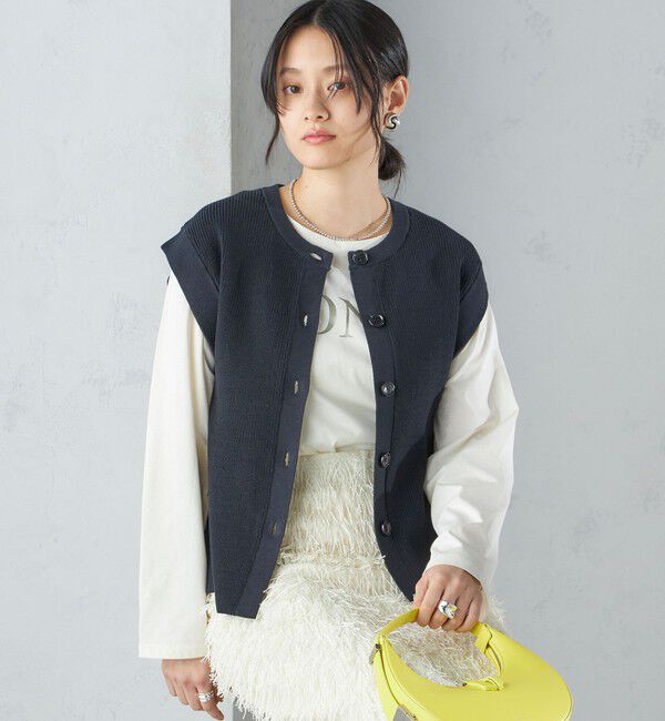 SHIPS for women「〈手洗い可能〉ギマ コットン Aライン シルエット ベスト」|ベスト・ジレ|