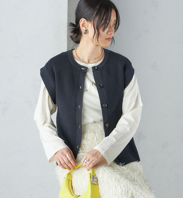 SHIPS for women「〈手洗い可能〉ギマ コットン Aライン シルエット ベスト」|ベスト・ジレ|