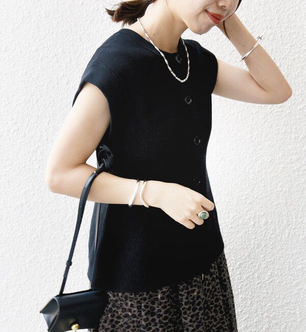 SHIPS for women「〈手洗い可能〉ギマ コットン Aライン シルエット ベスト」|ベスト・ジレ|