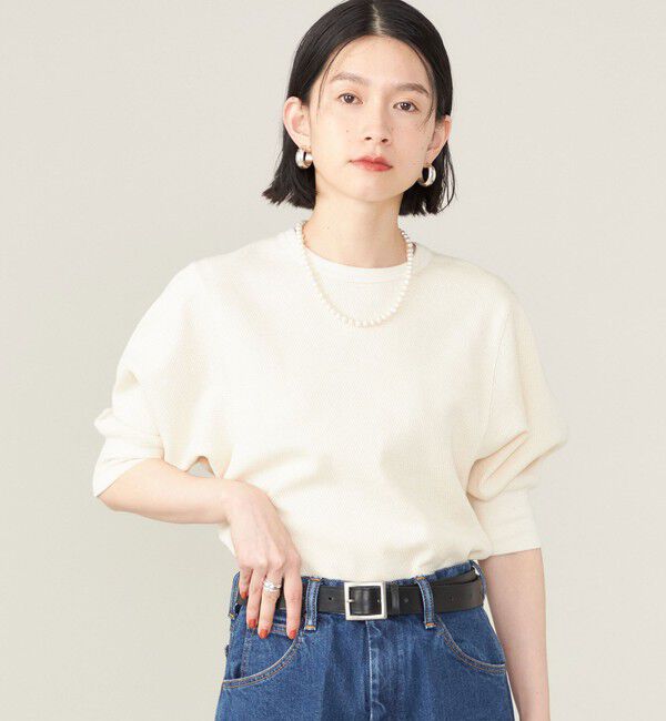 SHIPS for women「SHIPS NINE CASE:〈洗濯機可能〉ワッフル TEE ◇」|Tシャツ・カットソー|ナチュラル