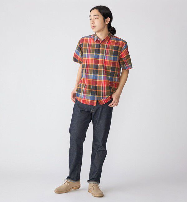 SHIPS「SHIPS: インド マドラスチェック レギュラーカラー ショートスリーブ シャツ」|シャツ・ブラウス|