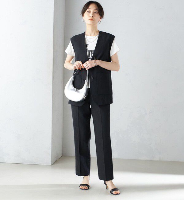 SHIPS for women「〈手洗い可能〉コットン リネン ノーカラー ジレ」|ベスト・ジレ|