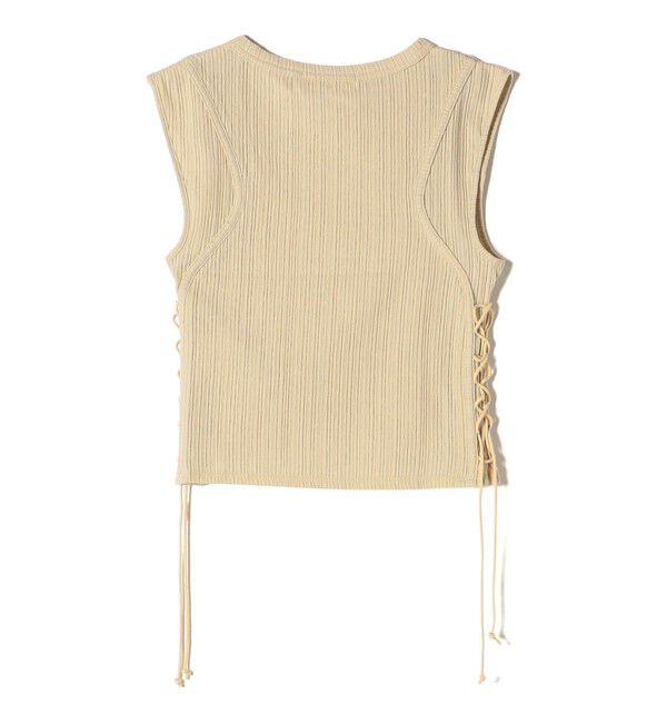 SHIPS for women「muller of yoshiokubo:〈手洗い可能〉レースアップ リブ タンクトップ」|Tシャツ・カットソー|