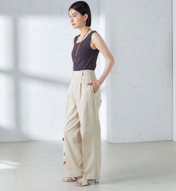 SHIPS for women「〈手洗い可能〉ストレッチ チノ タック パンツ」|チノ|