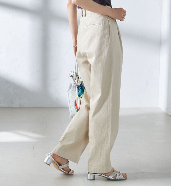 SHIPS for women「〈手洗い可能〉ストレッチ チノ タック パンツ」|チノ|