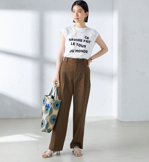 SHIPS for women「〈手洗い可能〉ストレッチ チノ タック パンツ」|チノ|