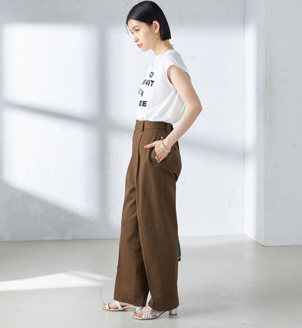 SHIPS for women「〈手洗い可能〉ストレッチ チノ タック パンツ」|チノ|