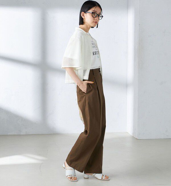 SHIPS for women「〈手洗い可能〉ストレッチ チノ タック パンツ」|チノ|