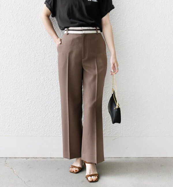 SHIPS any「SHIPS any:〈洗濯機可能〉オックス ウエスト ライン パンツ」|その他|ブラウン