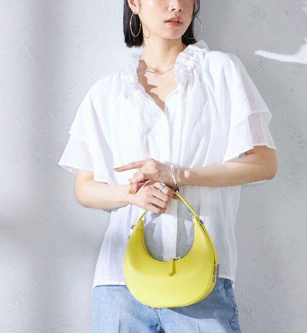 SHIPS for women「〈手洗い可能〉コットンボイル ネックギャザー ボウタイ ブラウス」|シャツ・ブラウス|オフホワイト