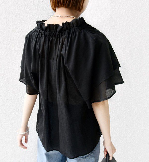 SHIPS for women「〈手洗い可能〉コットンボイル ネックギャザー ボウタイ ブラウス」|シャツ・ブラウス|