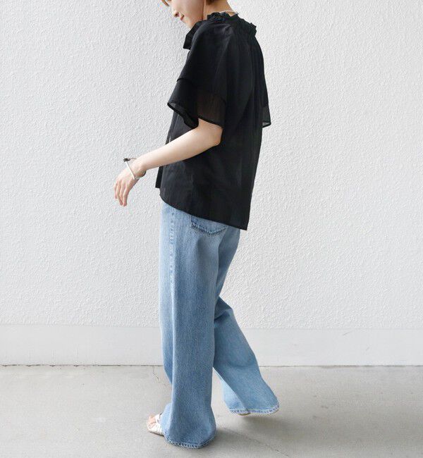 SHIPS for women「〈手洗い可能〉コットンボイル ネックギャザー ボウタイ ブラウス」|シャツ・ブラウス|