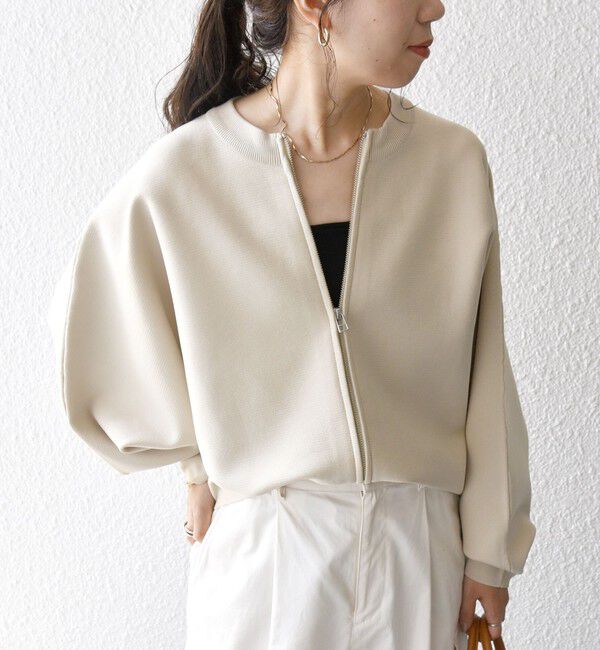 SHIPS any「SHIPS any:〈手洗い可能〉ドルマン ジップ ブルゾン カーディガン」|カーディガン|