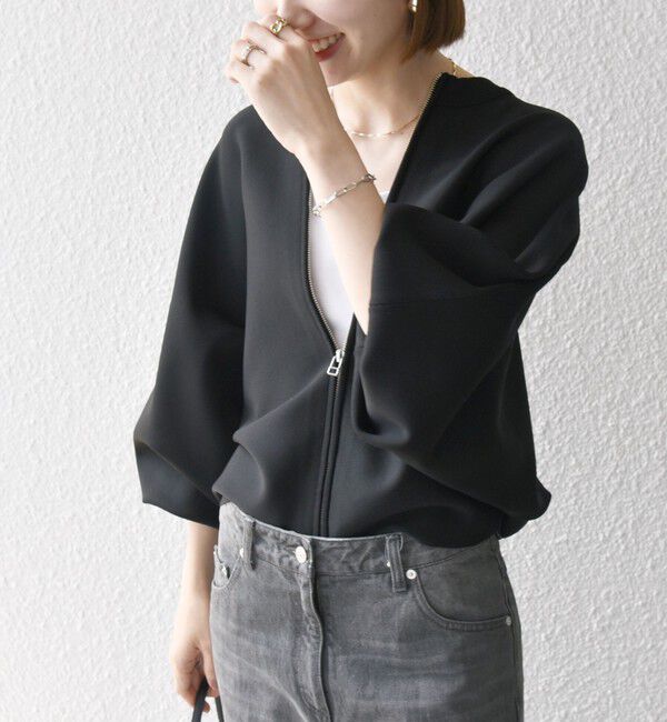 SHIPS any「SHIPS any:〈手洗い可能〉ドルマン ジップ ブルゾン カーディガン」|カーディガン|