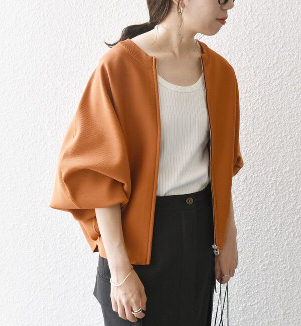 SHIPS any「SHIPS any:〈手洗い可能〉ドルマン ジップ ブルゾン カーディガン」|カーディガン|