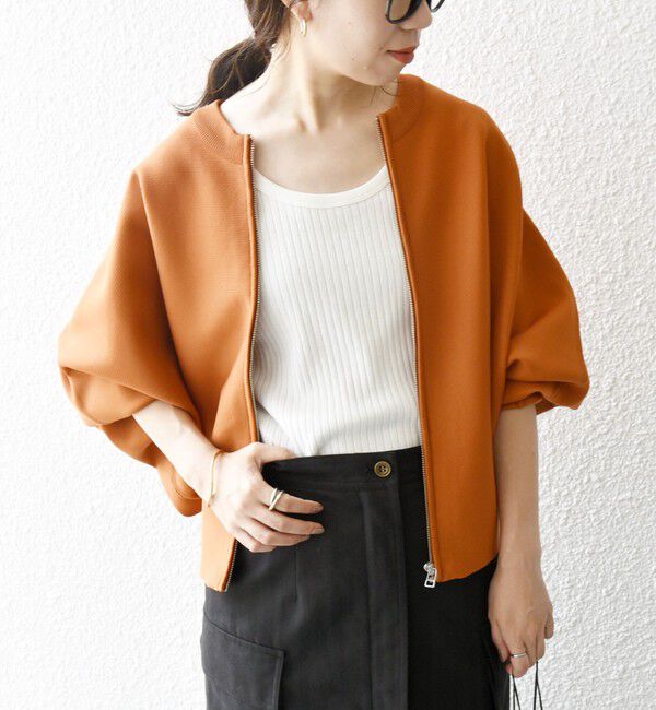 SHIPS any「SHIPS any:〈手洗い可能〉ドルマン ジップ ブルゾン カーディガン」|カーディガン|