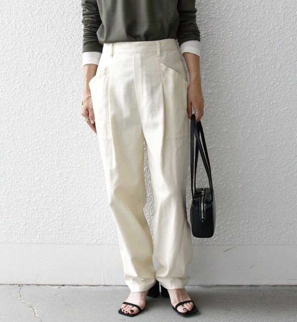 SHIPS any「SHIPS any:〈洗濯機可能〉コクーン ワーク カーゴ パンツ」|カーゴ|オフホワイト