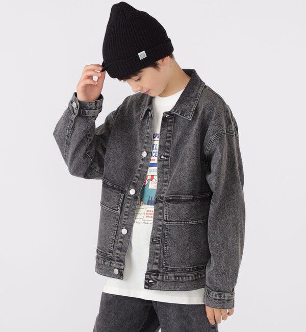 SHIPS KIDS「SHIPS KIDS:140～160cm / ジャージー ライク デニム ジャケット」|その他|