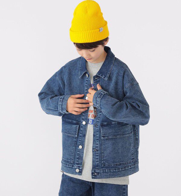 SHIPS KIDS「SHIPS KIDS:140～160cm / ジャージー ライク デニム ジャケット」|その他|