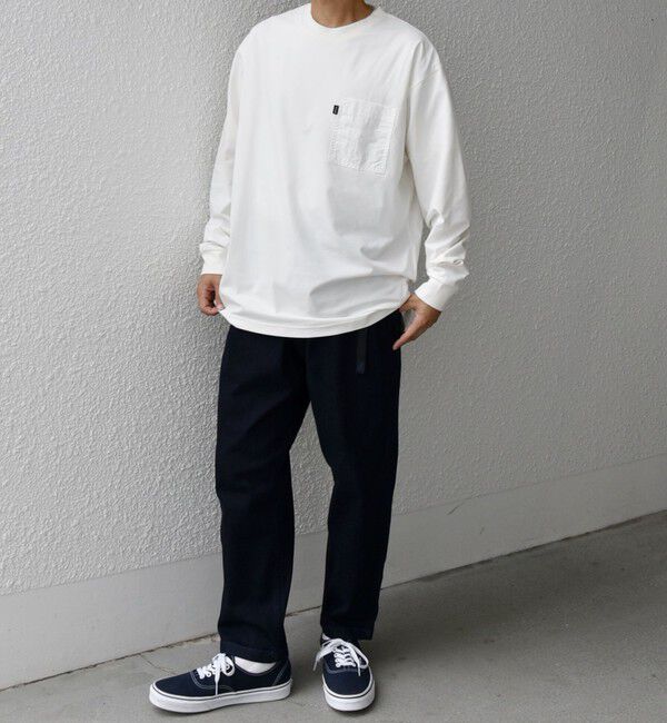 SHIPS any「【WEB限定】SHIPS any: 〈撥水加工〉Teflon EcoElite(TM) ナイロンポケット Tシャツ (ロンT)◇」|Tシャツ・カットソー|