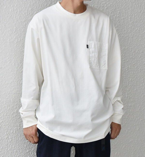 SHIPS any「【WEB限定】SHIPS any: 〈撥水加工〉Teflon EcoElite(TM) ナイロンポケット Tシャツ (ロンT)◇」|Tシャツ・カットソー|