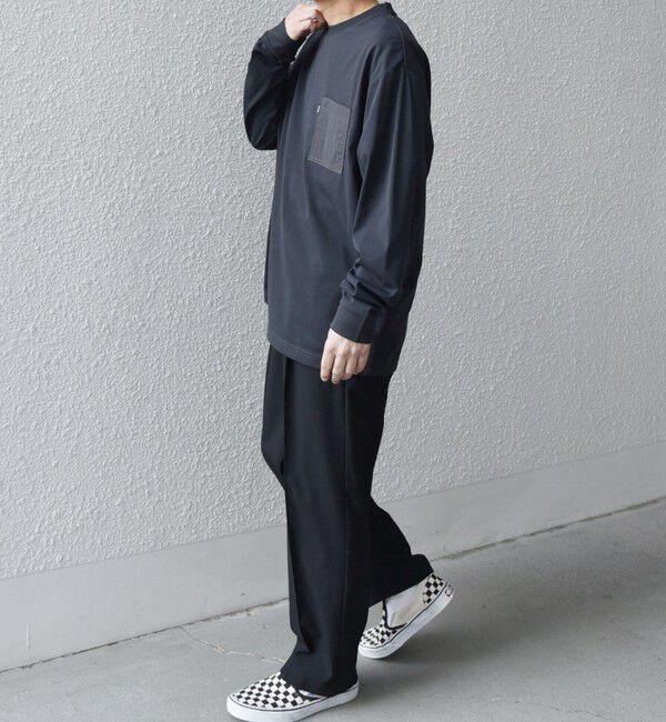 SHIPS any「【WEB限定】SHIPS any: 〈撥水加工〉Teflon EcoElite(TM) ナイロンポケット Tシャツ (ロンT)◇」|Tシャツ・カットソー|