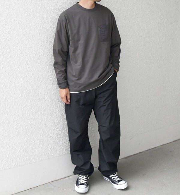 SHIPS any「【WEB限定】SHIPS any: 〈撥水加工〉Teflon EcoElite(TM) ナイロンポケット Tシャツ (ロンT)◇」|Tシャツ・カットソー|