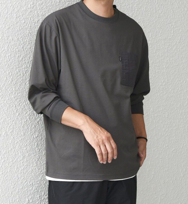 SHIPS any「【WEB限定】SHIPS any: 〈撥水加工〉Teflon EcoElite(TM) ナイロンポケット Tシャツ (ロンT)◇」|Tシャツ・カットソー|