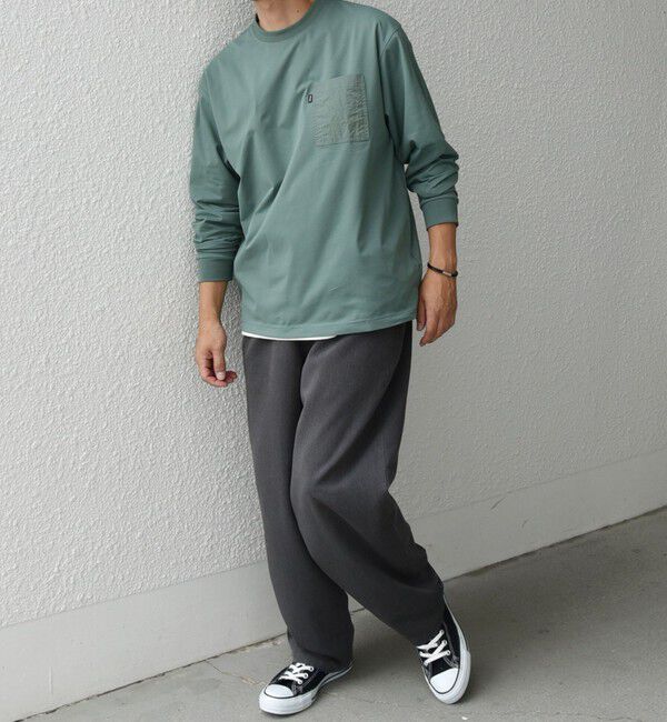 SHIPS any「【WEB限定】SHIPS any: 〈撥水加工〉Teflon EcoElite(TM) ナイロンポケット Tシャツ (ロンT)◇」|Tシャツ・カットソー|