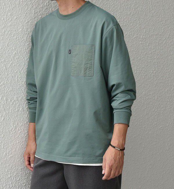 SHIPS any「【WEB限定】SHIPS any: 〈撥水加工〉Teflon EcoElite(TM) ナイロンポケット Tシャツ (ロンT)◇」|Tシャツ・カットソー|