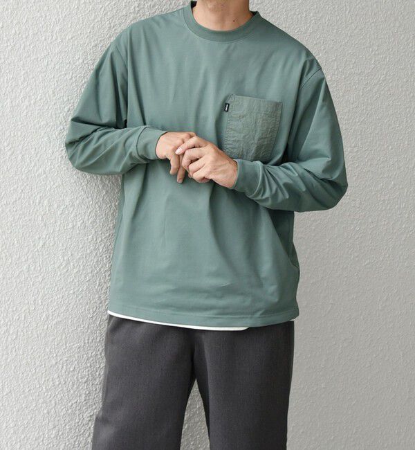 SHIPS any「【WEB限定】SHIPS any: 〈撥水加工〉Teflon EcoElite(TM) ナイロンポケット Tシャツ (ロンT)◇」|Tシャツ・カットソー|