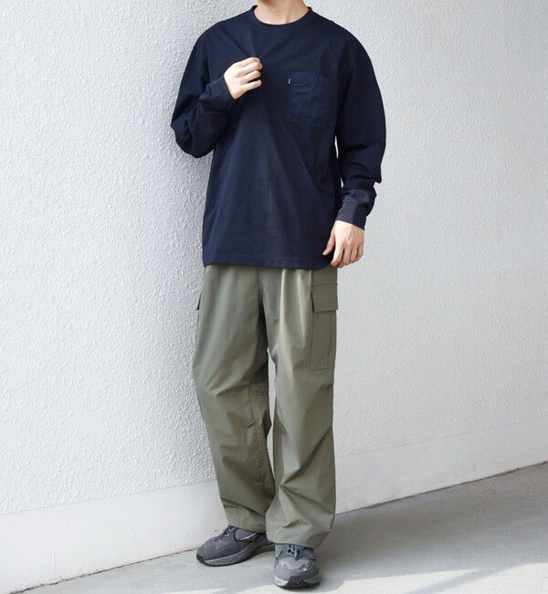 SHIPS any「【WEB限定】SHIPS any: 〈撥水加工〉Teflon EcoElite(TM) ナイロンポケット Tシャツ (ロンT)◇」|Tシャツ・カットソー|