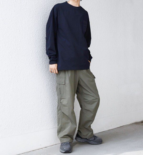 SHIPS any「【WEB限定】SHIPS any: 〈撥水加工〉Teflon EcoElite(TM) ナイロンポケット Tシャツ (ロンT)◇」|Tシャツ・カットソー|