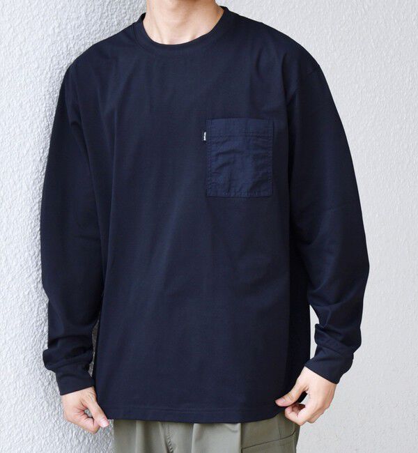 SHIPS any「【WEB限定】SHIPS any: 〈撥水加工〉Teflon EcoElite(TM) ナイロンポケット Tシャツ (ロンT)◇」|Tシャツ・カットソー|