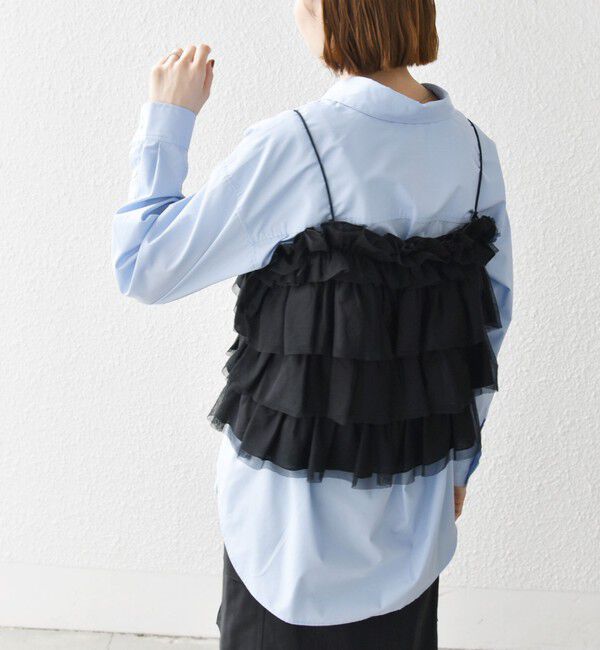 SHIPS any「SHIPS any:〈手洗い可能〉チュール ティアード 2WAY キャミソール」|キャミソール|