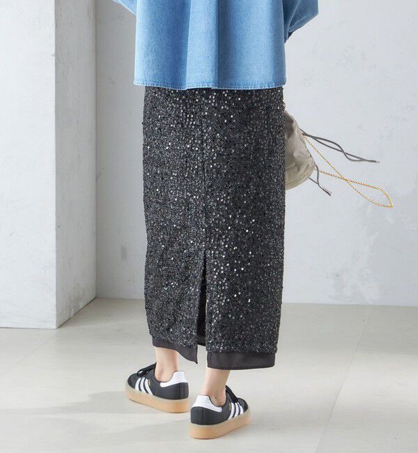 SHIPS for women「〈手洗い可能〉スパンコール Iライン スカート」|スカート|