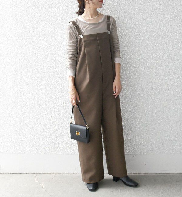 SHIPS any「SHIPS any:〈洗濯機可能〉ウールライク サスペンダー セミワイド サロペット」|その他|