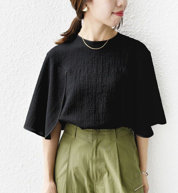 SHIPS for women「〈手洗い可能〉ポコビュー パネル スリーブ ブラウス」|シャツ・ブラウス|