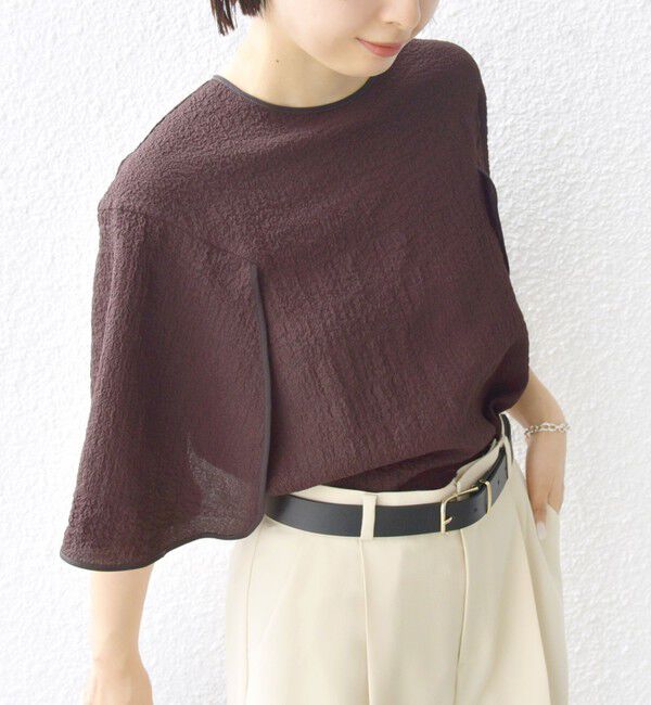 SHIPS for women「〈手洗い可能〉ポコビュー パネル スリーブ ブラウス」|シャツ・ブラウス|