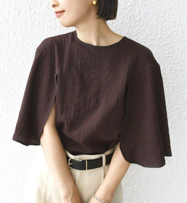 SHIPS for women「〈手洗い可能〉ポコビュー パネル スリーブ ブラウス」|シャツ・ブラウス|