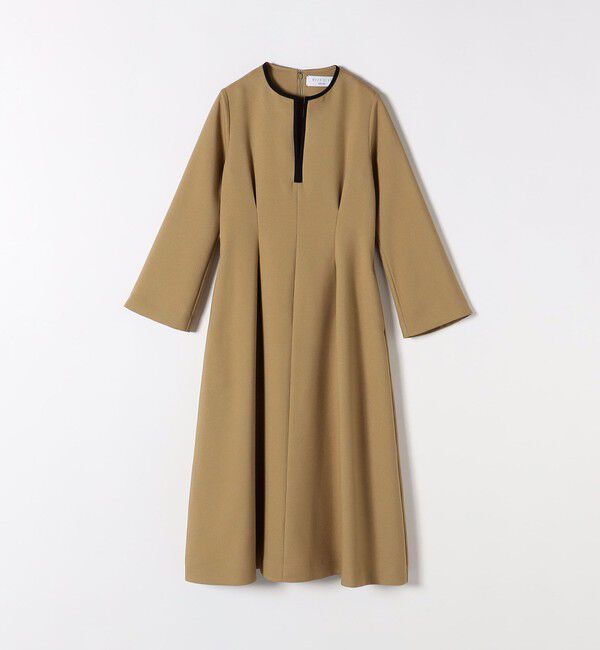 SHIPS any「【WEB限定】SHIPS any: ダブルクロス ウエスト タック Aライン ワンピース ［NAVY BLUE］」|ワンピース|