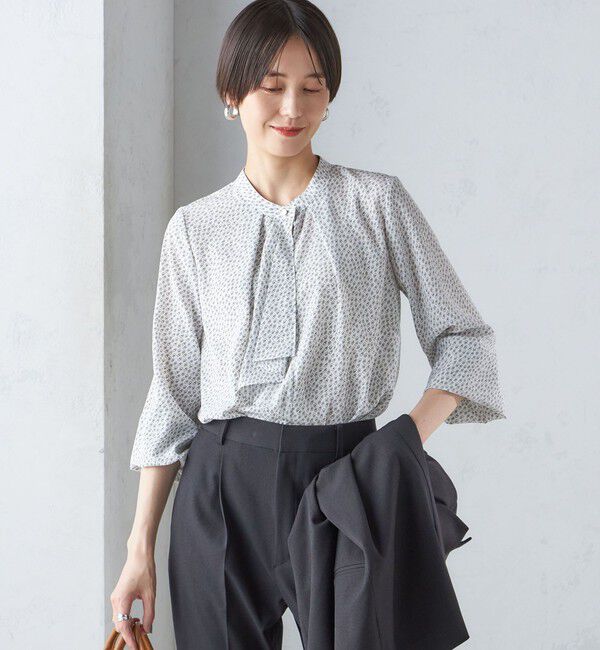 SHIPS for women「〈手洗い可能〉幾何 プリント 長袖 ブラウス」|シャツ・ブラウス|